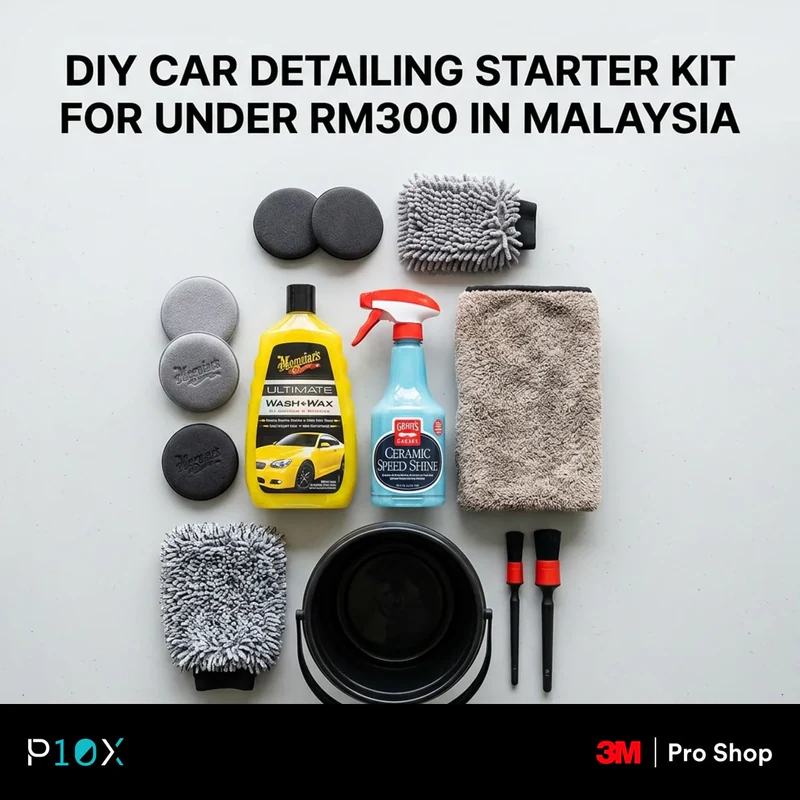 DIY car detailing Malaysia starter kit under RM300 infographic
