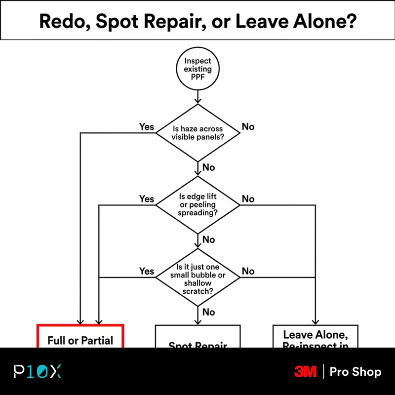 Redo PPF Malaysia decision tree spot repair versus leave alone