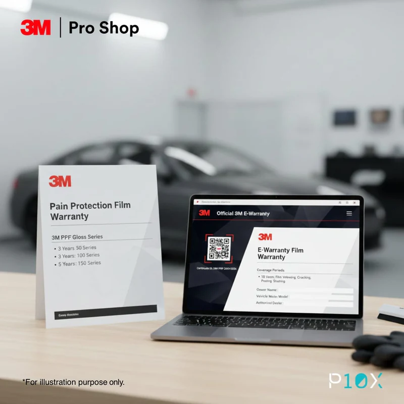 3M PPF warranty documentation showing certified installation coverage for Malaysian car owners