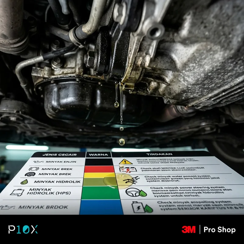 Car warning signs Malaysia fluid leak colour guide under a car