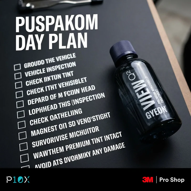 Puspakom day plan checklist showing how to pass inspection without destroying premium tint