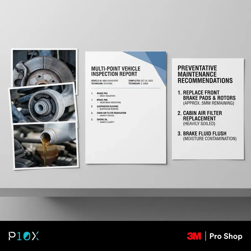 Deliverables from a 3M Pro Shop inspection including report, photos and recommendations