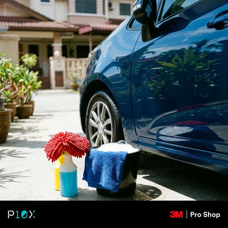 DIY car detailing Malaysia step-by-step home process infographic