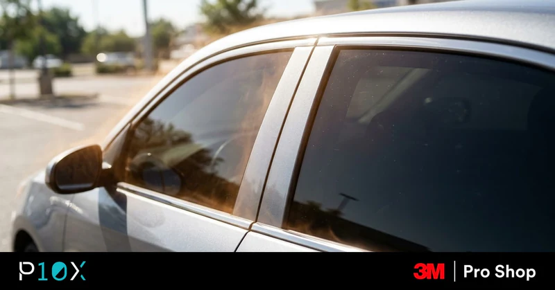 How 3M Crystalline works, cross-section of the 200-layer multilayer optical film reflecting heat from a car window.
