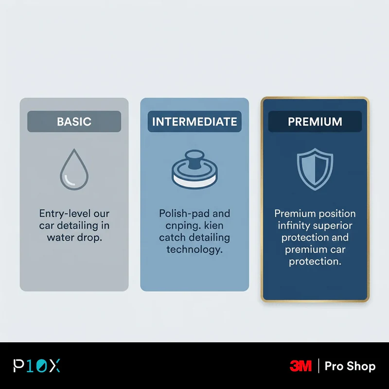 Car detailing service Malaysia estimated price tiers infographic