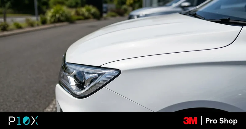 MG S5 EV 3M PPF Malaysia feature image with a white MG S5 EV showing paint protection film on the bonnet.